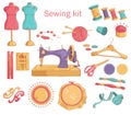 Sewing kit. Vector Royalty Free Stock Photo