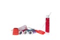Sewing kit on white background Royalty Free Stock Photo