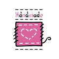 Pink Patch Icon. Pink, black and white logo. Hand drawn icons collection. Vector illustration.