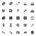 Sewing and knitting vector icons set Royalty Free Stock Photo