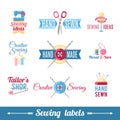 Sewing labels pictograms collection