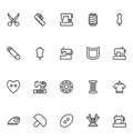 Sewing Line Vector Icons 1 Royalty Free Stock Photo