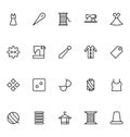 Sewing Line Vector Icons 5 Royalty Free Stock Photo