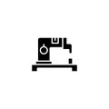 Sewing machine black icon concept. Sewing machine flat vector symbol, sign, illustration. Royalty Free Stock Photo