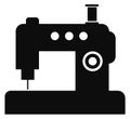 Sewing machine black icon. Seamstress or tailor symbol Royalty Free Stock Photo