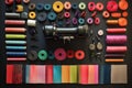Sewing Machine, A Colorful Guide to Thread Selection, Fabric Matching, and Creative Stitching Techniques for Beginn Royalty Free Stock Photo