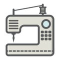 Sewing machine colorful line icon, household Royalty Free Stock Photo