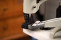 Sewing machine detail close up Royalty Free Stock Photo