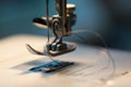 Sewing machine. Detail on thread and needle Royalty Free Stock Photo