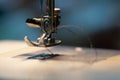 Sewing machine. Detail on thread and needle Royalty Free Stock Photo