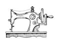 Sewing machine engraving vector Royalty Free Stock Photo