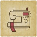 Sewing machine Icon on vintage background Royalty Free Stock Photo