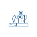 Sewing machine line icon concept. Sewing machine flat  vector symbol, sign, outline illustration. Royalty Free Stock Photo