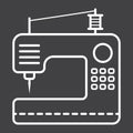 Sewing machine line icon, household and appliance Royalty Free Stock Photo