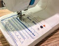 Sewing Machine making Blue Pattern