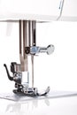 Sewing machine needle plate macro