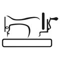 Sewing machine silhouette line drawing icon