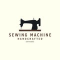 sewing machine silhouette vector style logo design icon template illustration, tailor shop logo