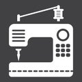 Sewing machine solid icon, household and appliance Royalty Free Stock Photo