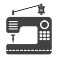 Sewing machine solid icon, household and appliance Royalty Free Stock Photo