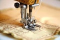 sewing machine stitching suit seams together