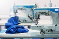 Sewing machines, nobody, cloth industry Royalty Free Stock Photo