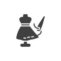 Sewing Mannequin with dress vector icon