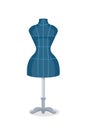 Sewing mannequin flat vector illustration Royalty Free Stock Photo