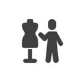 Sewing mannequin and tailor vector icon