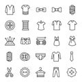 Sewing Material Isolated Vector Icons Very Useful For Sewing, Stitching and Tailoring Royalty Free Stock Photo