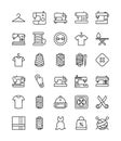 Sewing Material Isolated Vector Icons Very Useful For Sewing, Stitching and Tailoring Royalty Free Stock Photo