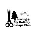 Sewing My Holiday Escape Plan Text and Graphics scissors Royalty Free Stock Photo