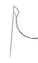 Sewing needle with black thread isolated on white Royalty Free Stock Photo