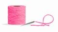 Sewing Needle and Pink Thread Spool  Vector Royalty Free Stock Photo