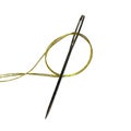 Sewing needle and thread loop isolated on transparent background Royalty Free Stock Photo
