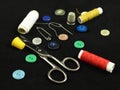 Sewing Needle thread scissors thimble tailor buttons
