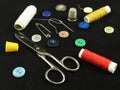 Sewing Needle thread scissors thimble tailor buttons