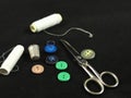 Sewing Needle thread scissors thimble tailor buttons