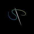 Sewing Needle vector modern colored icon or symbol. Needlework sign Royalty Free Stock Photo