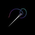 Sewing Needle vector modern colored icon. Tailoring concept sign Royalty Free Stock Photo