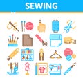 Sewing And Needlework Collection Icons Set Vector Royalty Free Stock Photo