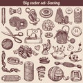 Sewing And Needlework Doodles Collection