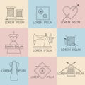Sewing and needlework icons Royalty Free Stock Photo