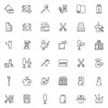 Sewing and Needlework line icons set Royalty Free Stock Photo