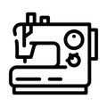 sewing occupation line icon vector illustration