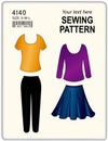 Sewing Pattern, Tank Tops, Pants And Skirt