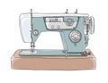 Sewing Retro Machine cute vintage hand drawn vector art illust