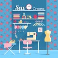 Sewing room concept design poster Royalty Free Stock Photo