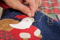 Sewing santa's brim