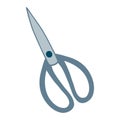 Sewing scissors icon in cartoon style. Hand drawn vector illustration of tailor supplies, handicraft accessories